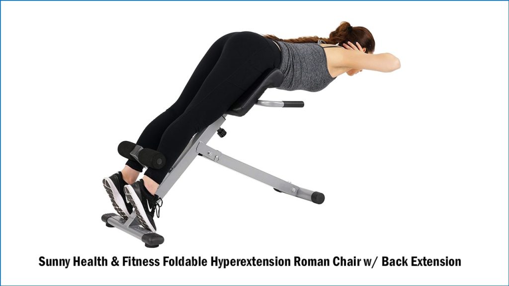 Sunny Health & Fitness Foldable Hyperextension Roman Chair w/ Back Extension